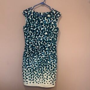 Ann Taylor Teal and White Mini Dress